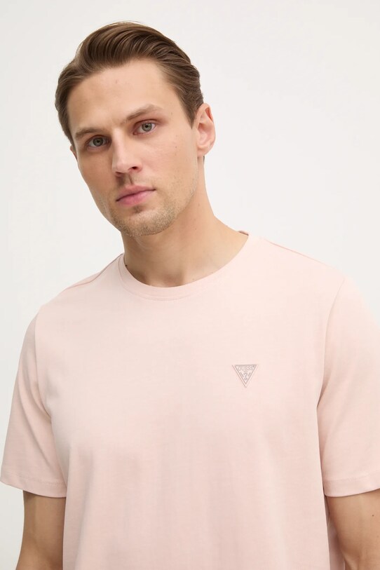 Хлопковая футболка Guess розовый M4YI0A.KCCM1
