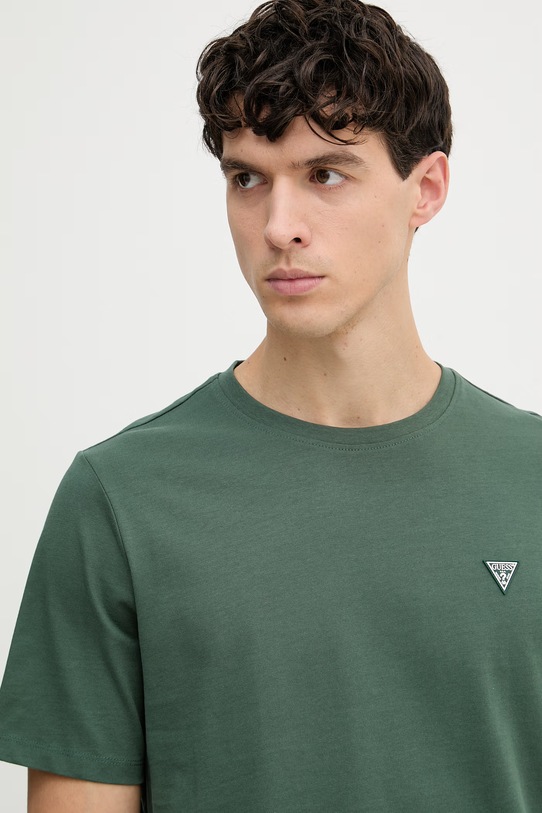 Guess t-shirt bawełniany zielony M4YI0A.KCCM1