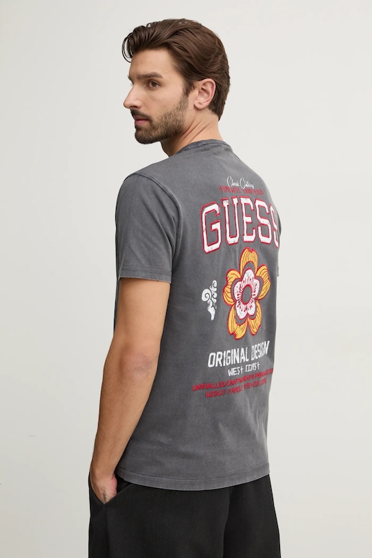 Бавовняна футболка Guess M4YI25.K8FQ4 сірий AW24