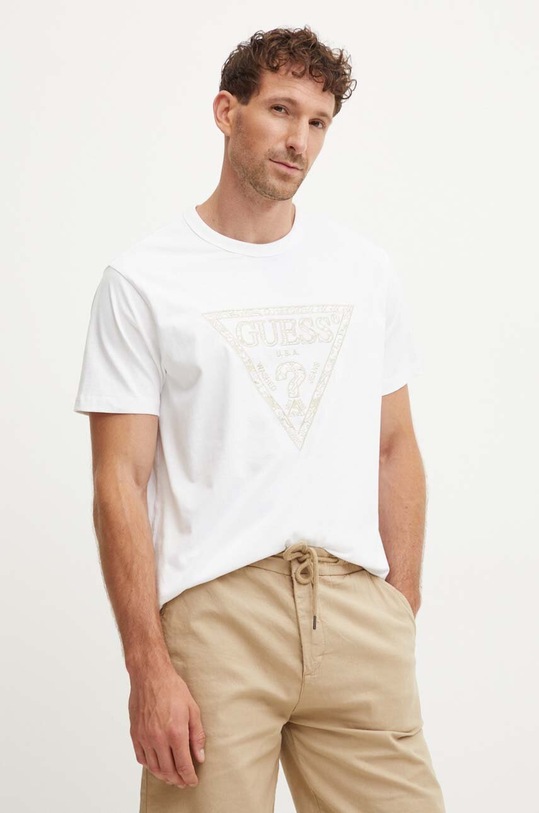 Guess t-shirt bawełniany regular biały M4YI26.K8FQ4