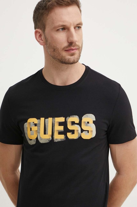 Guess t-shirt bawełniany czarny M4YI15.I3Z14