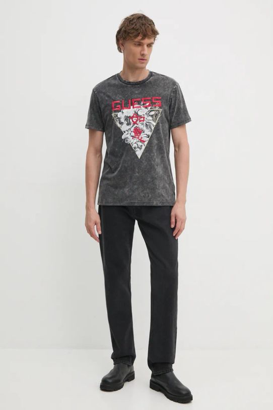 Pamučna majica Guess M4YI0E.KBW41 siva AW24