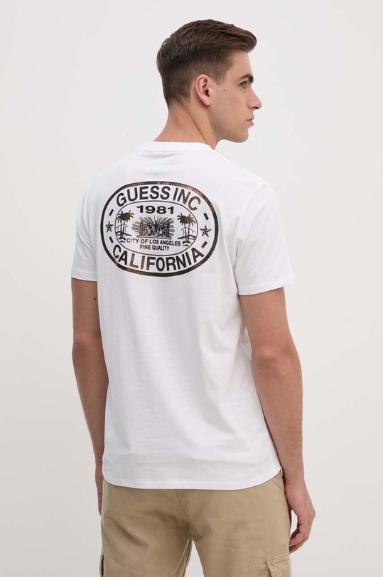 Βαμβακερό μπλουζάκι Guess βαμβάκι λευκό M4YI92.K9RM1