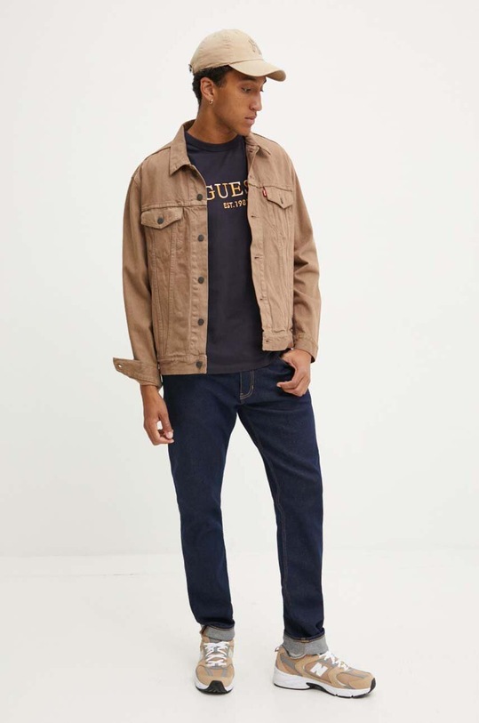 Guess t-shirt bawełniany M4YI17.I3Z14 granatowy AW24