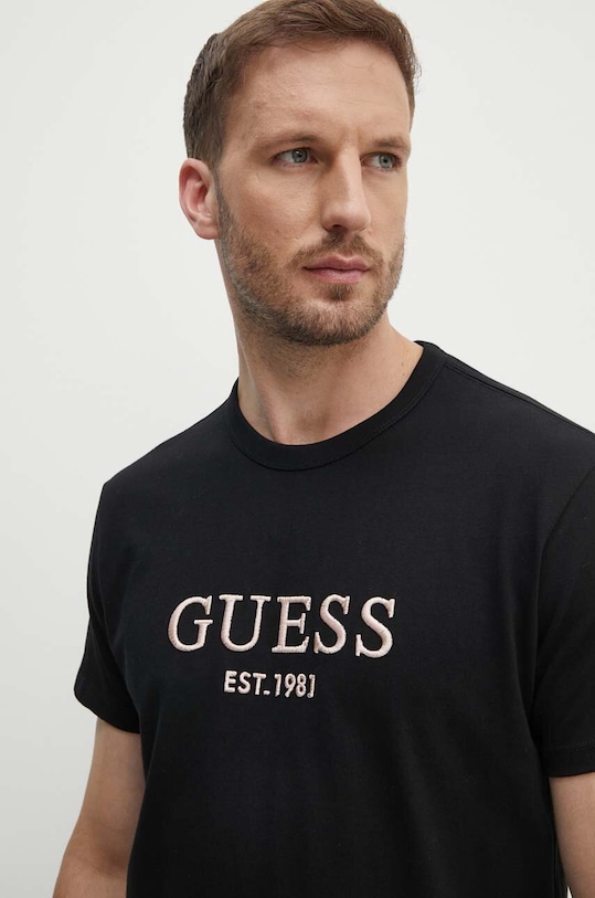 Guess t-shirt bawełniany czarny M4YI17.I3Z14