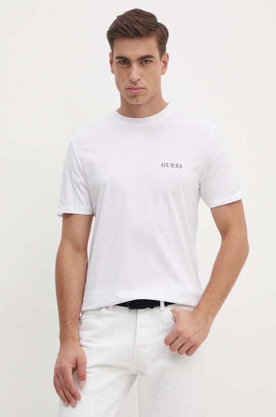 Bavlněné tričko Guess 3-pack bílá U4YG52.KCAM1