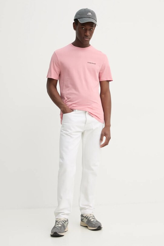 Guess Jeans tricou din bumbac M4YI55.K8HM0 roz SS25