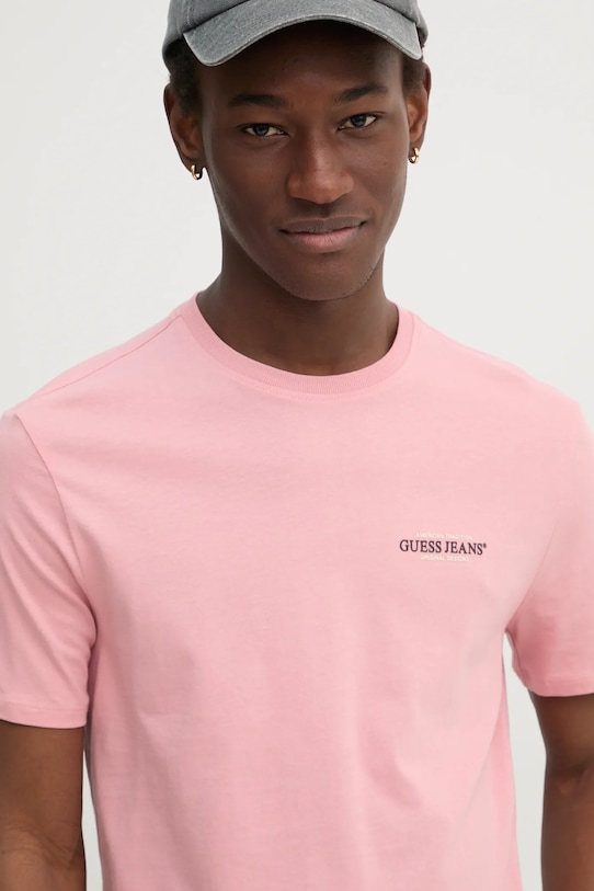 Хлопковая футболка Guess Jeans розовый M4YI55.K8HM0