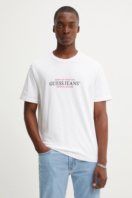 Guess Jeans t-shirt bawełniany nadruk biały M4YI42.K8FQ4