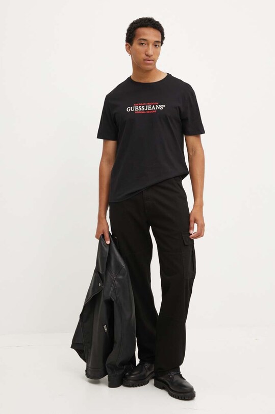 Бавовняна футболка Guess Jeans M4YI42.K8FQ4 чорний AW25