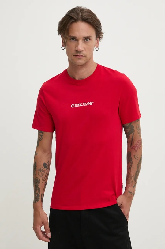 Bavlnené tričko Guess Jeans červená M4YI52.K8HM0