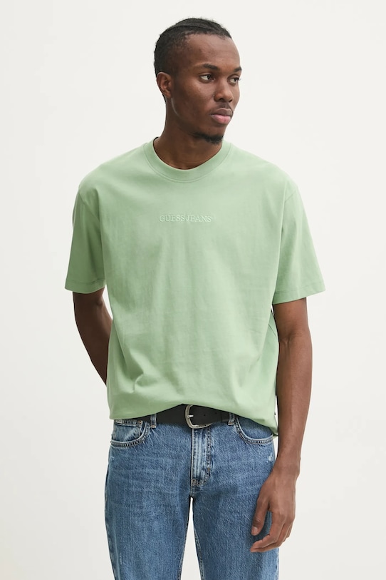 Бавовняна футболка Guess Jeans зелений M4YI44.K8FQ4