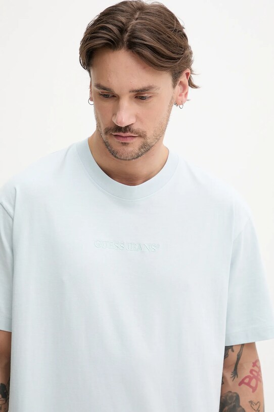 Хлопковая футболка Guess Jeans голубой M4YI44.K8FQ4