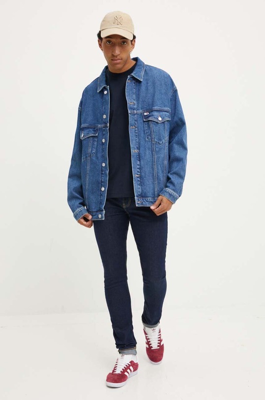 Бавовняна футболка Guess Jeans M4YI46.K8FQ4 темно-синій AW25