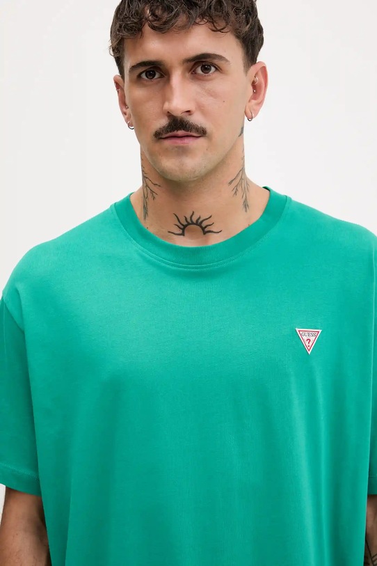 Одежда Хлопковая футболка Guess Jeans M4YI46.K8FQ4 зелёный
