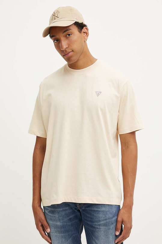 Bavlněné tričko Guess Jeans béžová M4YI46.K8FQ4