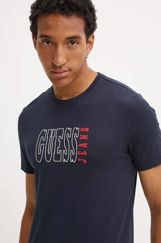 Bavlněné tričko Guess Jeans námořnická modř M4YI56.K8HM0