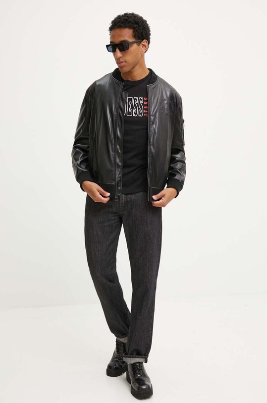 Bavlněné tričko Guess Jeans M4YI56.K8HM0 černá AW24