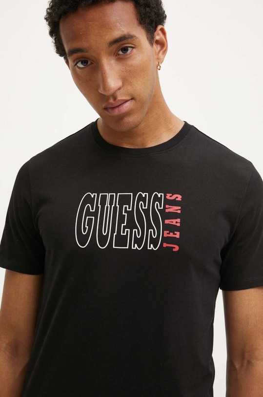 Bavlněné tričko Guess Jeans černá M4YI56.K8HM0