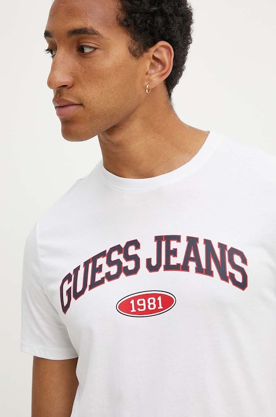 Guess Jeans tricou din bumbac print alb M4YI57.K8HM0