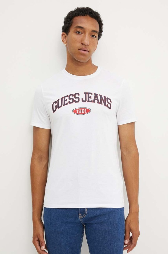 Guess Jeans tricou din bumbac alb M4YI57.K8HM0