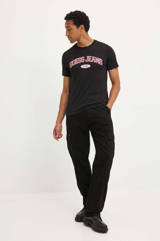 Бавовняна футболка Guess Jeans M4YI57.K8HM0 чорний AW24