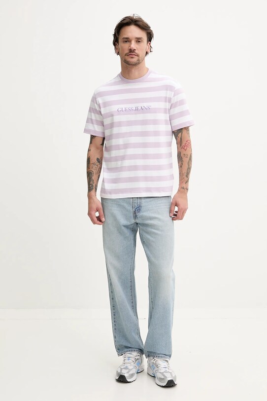 Guess Jeans t-shirt bawełniany M4YI84.K9XF1 fioletowy SS25