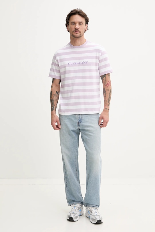 Guess Jeans tricou din bumbac M4YI84.K9XF1 violet AW25