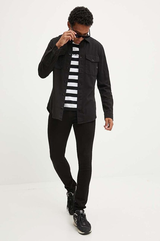 Хлопковая футболка Guess Jeans M4YI84.K9XF1 чёрный AW25