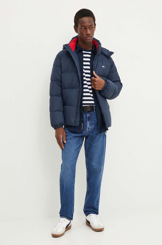 Tommy Jeans tricou din bumbac DM0DM20420 bleumarin AW24