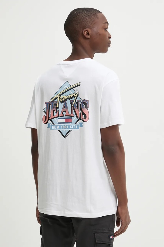 Tommy Jeans t-shirt bawełniany nadruk biały DM0DM18520