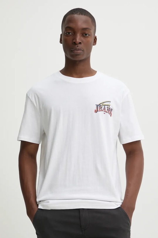 Odzież Tommy Jeans t-shirt bawełniany DM0DM18520 biały