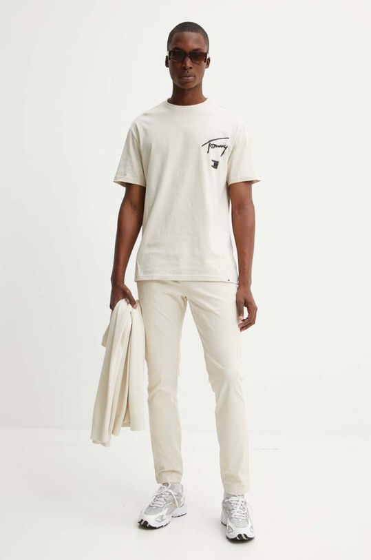 Tričko Tommy Jeans DM0DM18529 béžová AW24