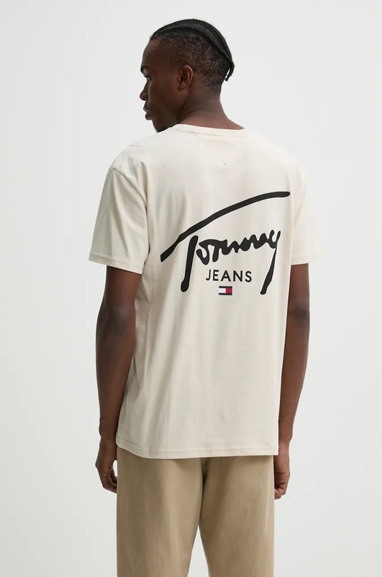 Oblečení Bavlněné tričko Tommy Jeans DM0DM18536 béžová