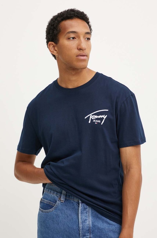 Одяг Бавовняна футболка Tommy Jeans DM0DM18536 темно-синій