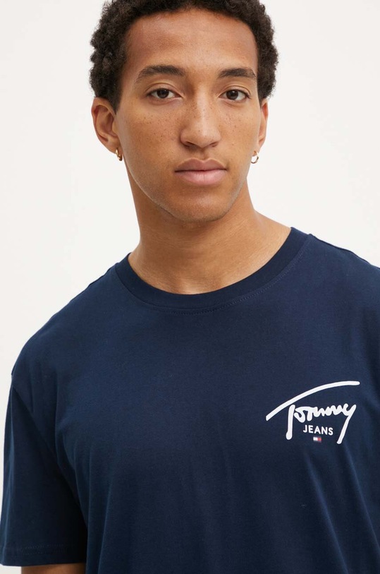 Бавовняна футболка Tommy Jeans DM0DM18536 темно-синій