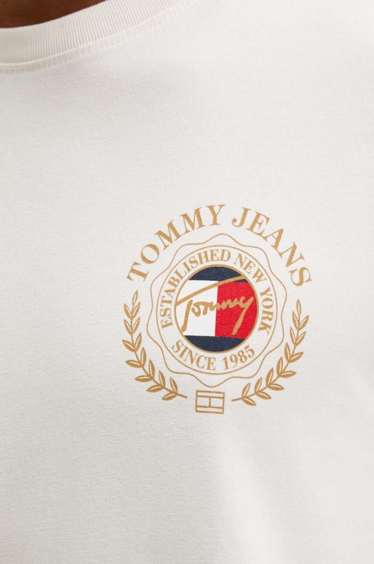 Bavlněné tričko Tommy Jeans DM0DM18540 béžová