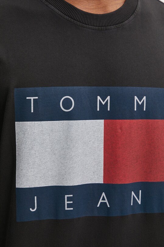 Бавовняна футболка Tommy Jeans DM0DM18547 чорний