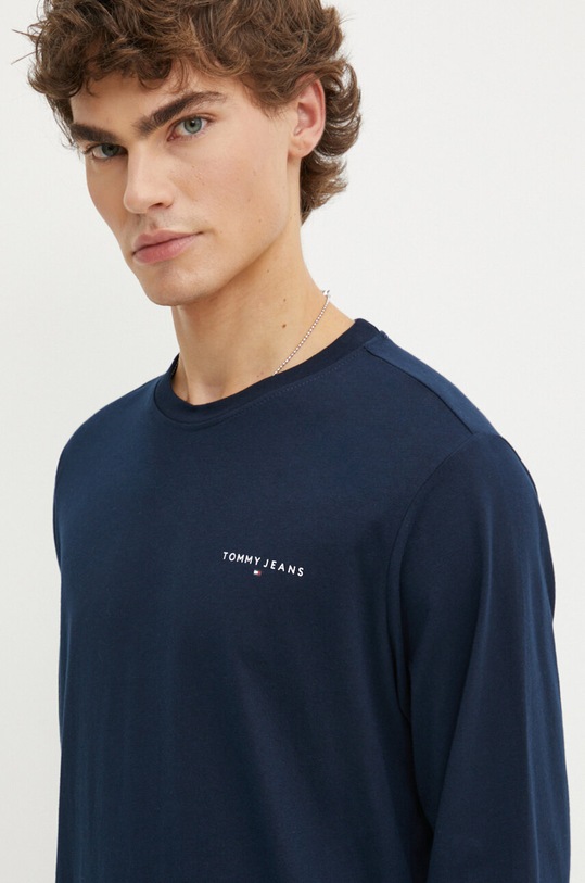 Tommy Jeans longsleeve din bumbac bleumarin DM0DM18551