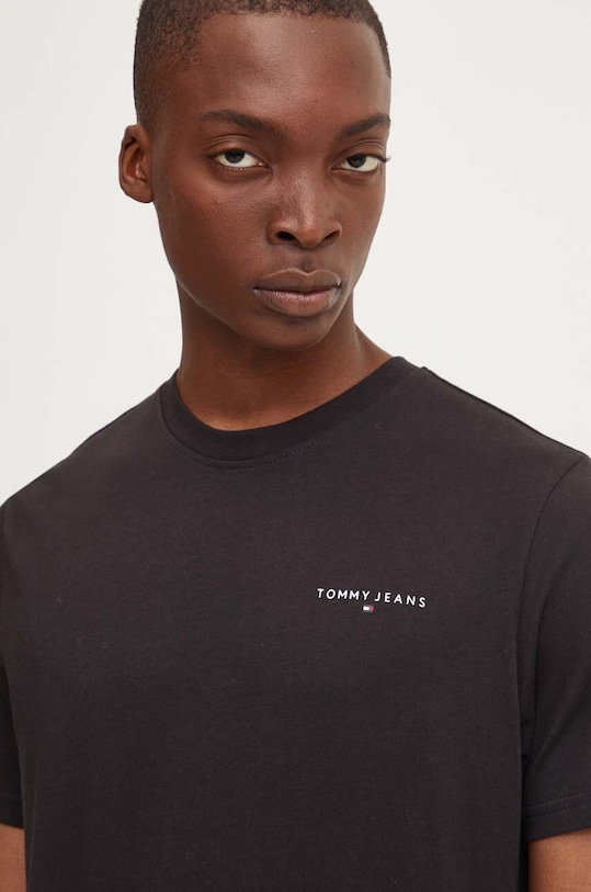 Tommy Jeans tricou din bumbac print negru DM0DM18555