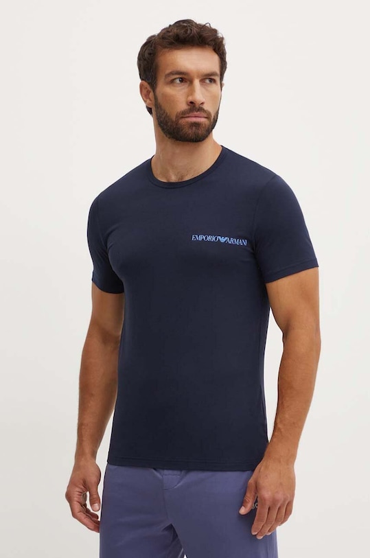 Emporio Armani Underwear tricou lounge 2-pack print bleumarin 111267.4F717