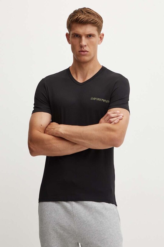 Emporio Armani Underwear tricou lounge 2-pack 111849.4F717 negru AW24