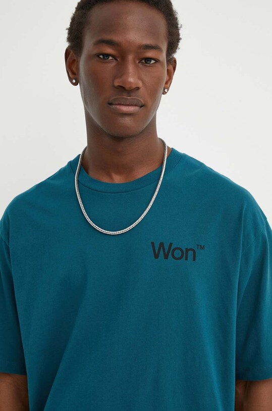 Won Hundred tricou din bumbac turcoaz 3101.12063
