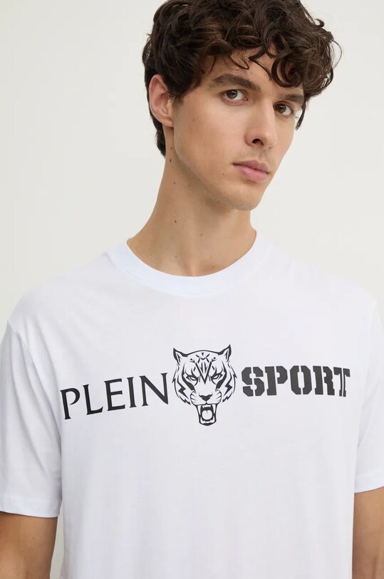 Хлопковая футболка PLEIN SPORT белый AADC.MTK7197.SJY001N