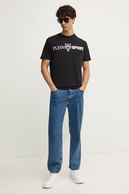 PLEIN SPORT tricou din bumbac AADC.MTK7197.SJY001N negru AW24