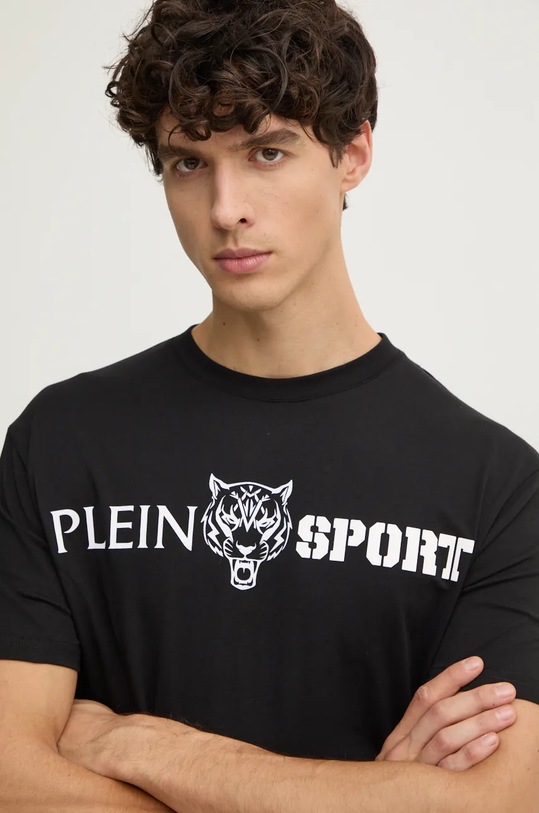 PLEIN SPORT tricou din bumbac negru AADC.MTK7197.SJY001N