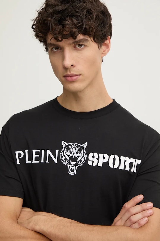 PLEIN SPORT tricou din bumbac negru AADC.MTK7197.SJY001N