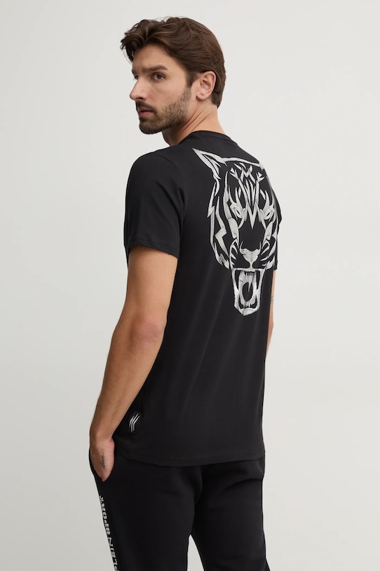 PLEIN SPORT tricou din bumbac print negru AADC.MTK7942.STE001N