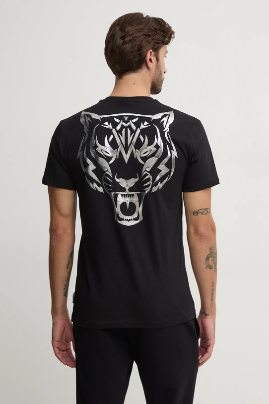 PLEIN SPORT tricou din bumbac negru AADC.MTK7942.STE001N