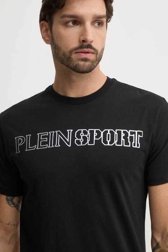 PLEIN SPORT tricou din bumbac AADC.MTK7942.STE001N negru